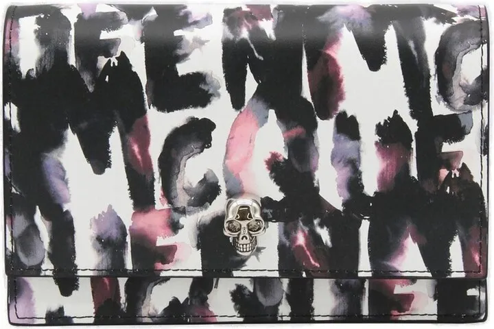 Alexander McQueen Watercolour Graffiti Skull Stud Small Shoulder Bag