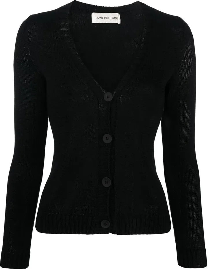 long-sleeve V-neck cardigan