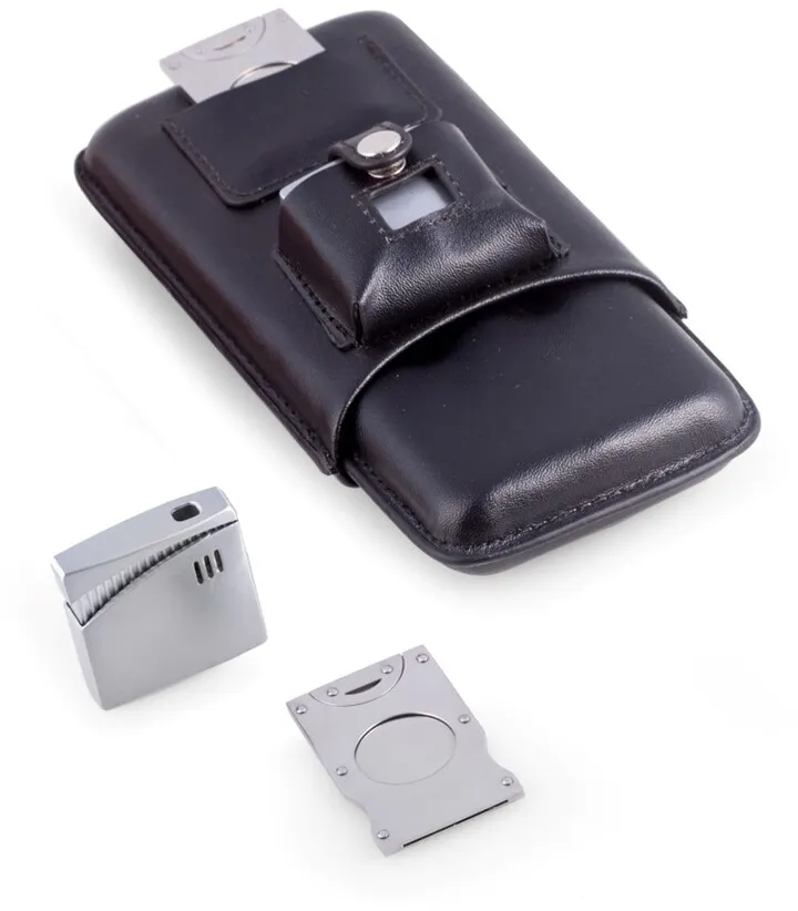 Cigar Accessory Set with Leather Case
