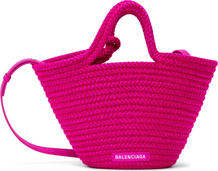 Balenciaga Pink Small Ibiza Basket Tote