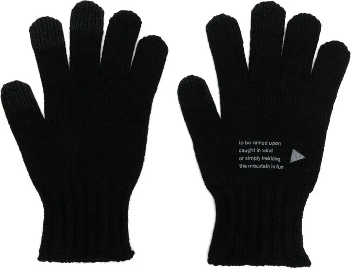 Graphic-Print Wool Gloves
