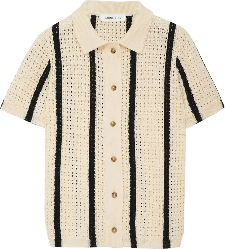 Striped Knitted Polo Shirt