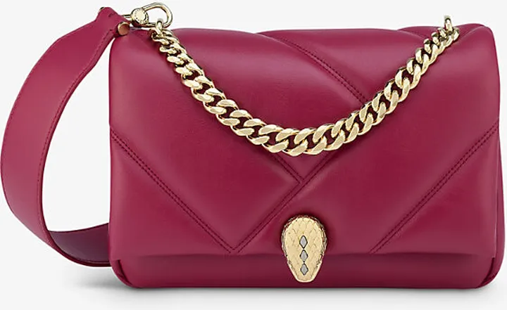 Womens Red Serpenti Cabochon Maxi Chain Quilted Leather Cross-body bag