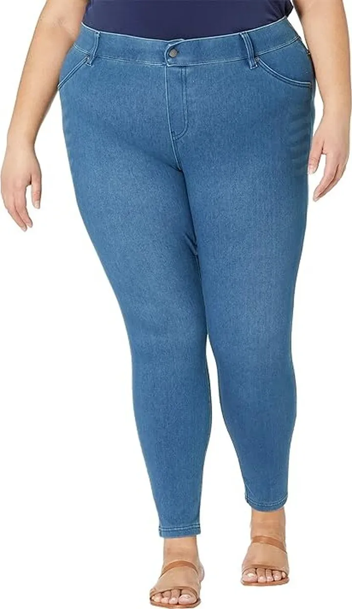 HUE Plus Size High-Waist Ultra Soft Denim Leggings (Windsor Blue Wash) Women's Jeans