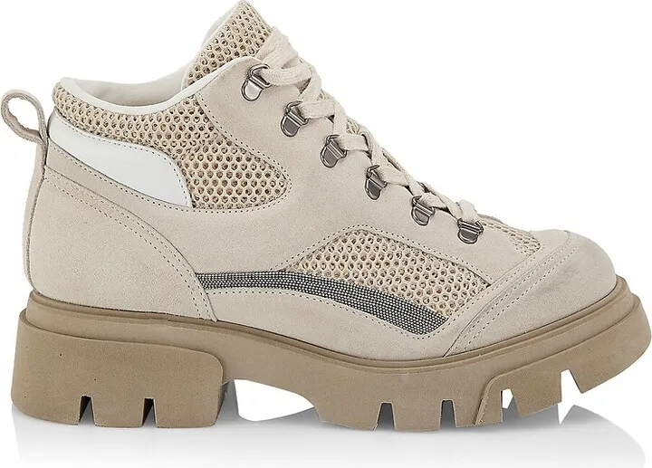Monili Suede & Mesh Hiking Boots