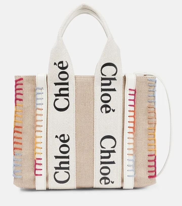 Woody Small embroidered canvas tote