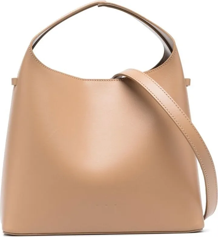 Square-Shape Leather Tote Bag