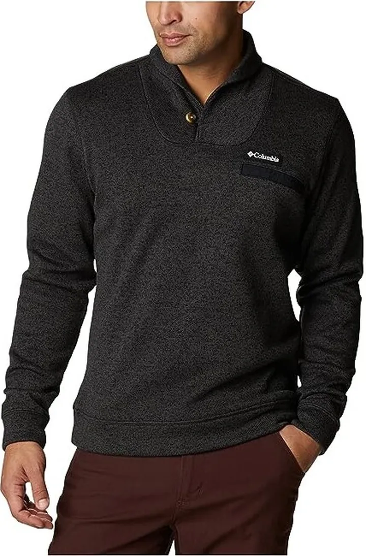 Columbia Sweater Weather Pullover (Black Heather) Men's Clothing