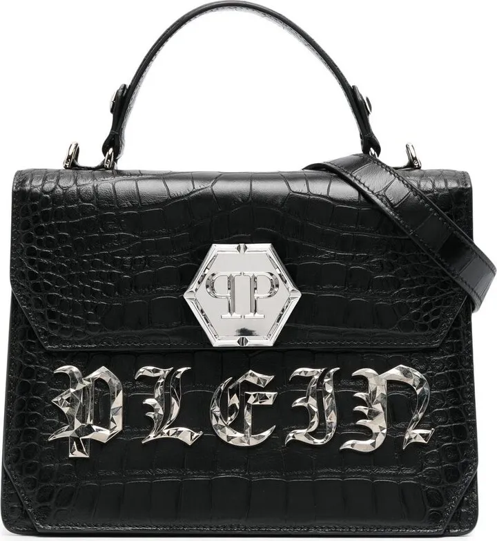 Gothic Plein leather tote bag