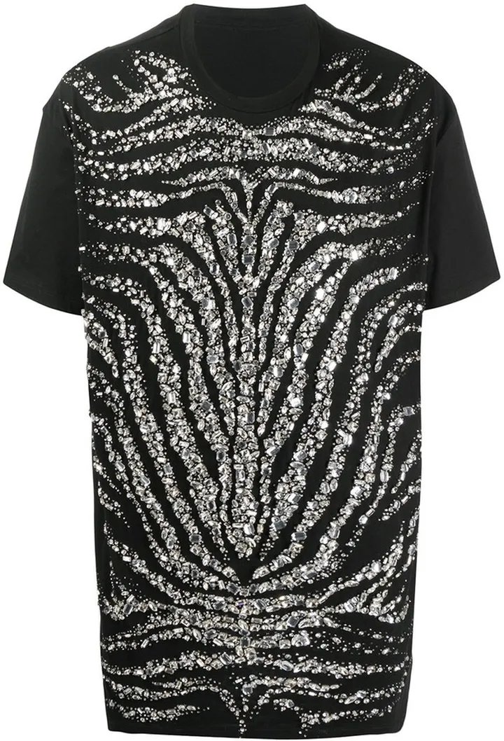 crystal-embellished zebra T-shirt