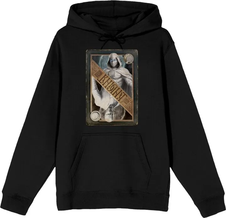 Marvel Comic Moon Knight Disney Plus Graphic Men's Black Hoodie-Large