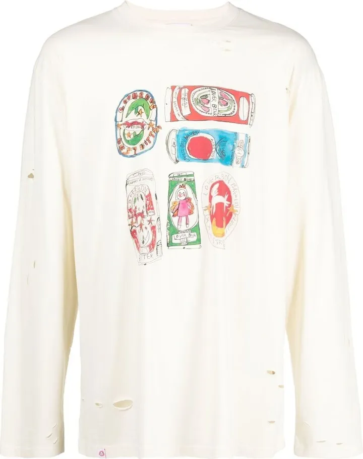 printed long-sleeved T-shirt