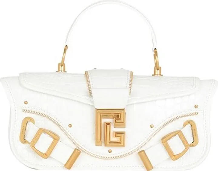 Blaze clutch bag in crocodile-embossed leather