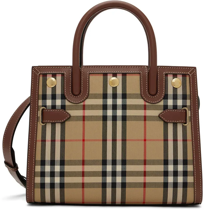 Burberry Beige Mini Vintage Check Title Bag