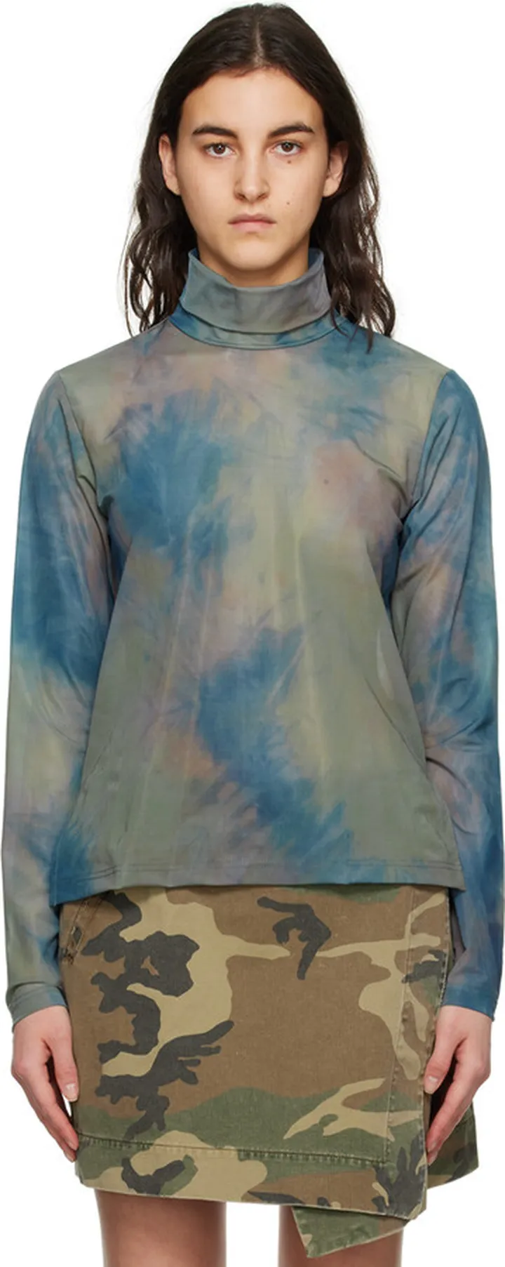 Song for the Mute Blue Tie-Dye Turtleneck