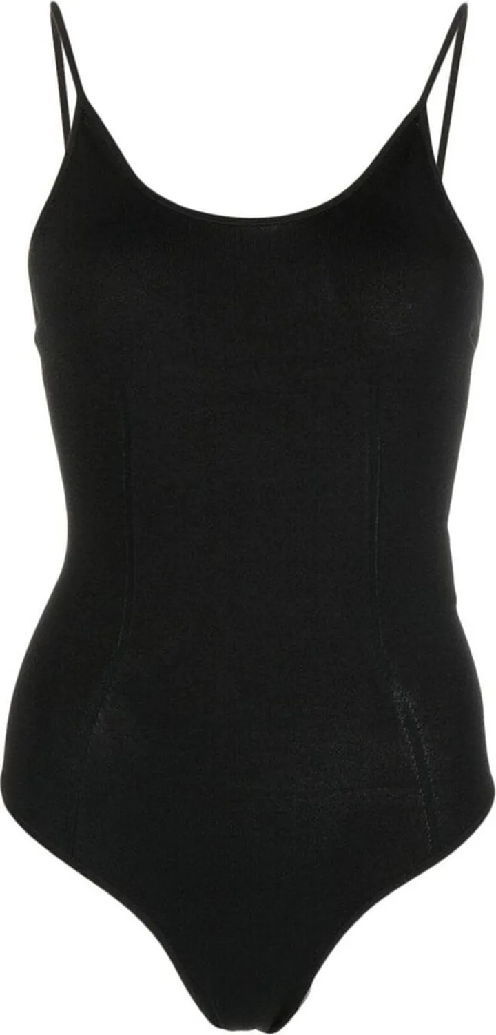 High-Shine Spaghetti-Strap Bodysuit