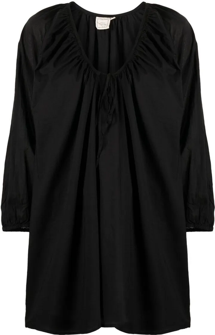 Drawstring-Neckline Organic Cotton Dress