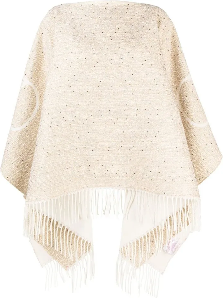 VALENTINO- Vlogo Signature Wool Poncho