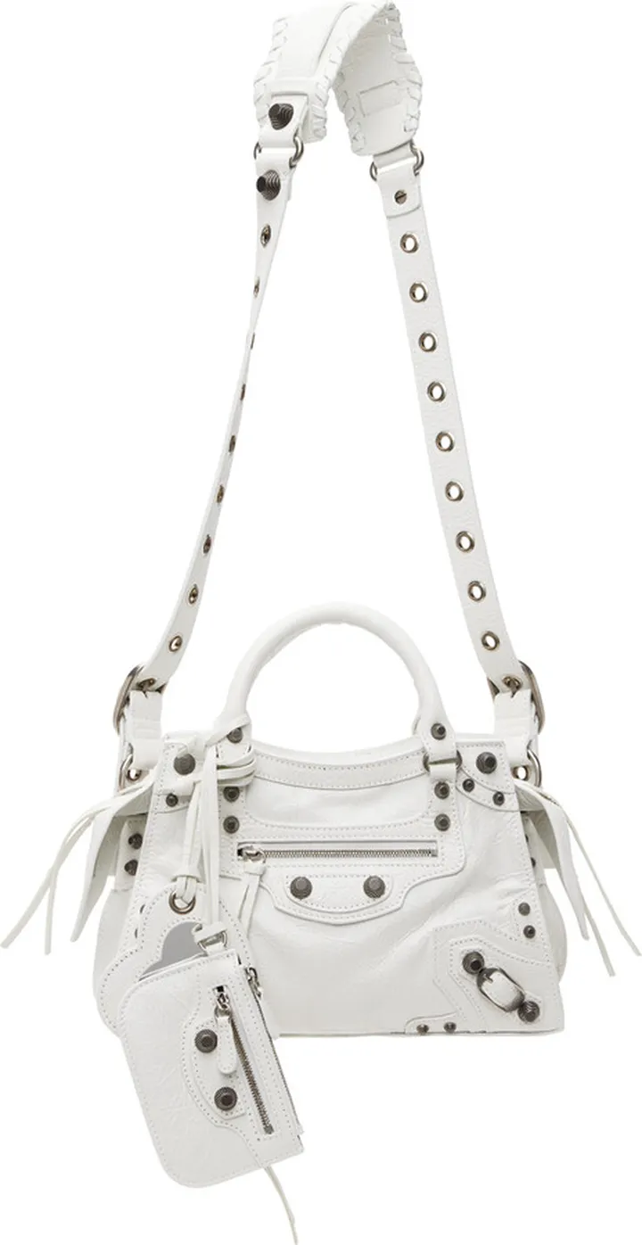 Balenciaga White XS Neo Cagole Bag