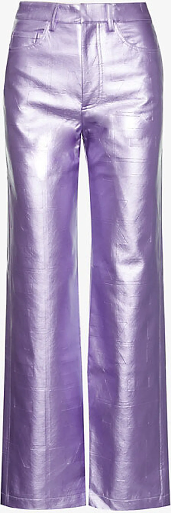 Womens Sand Verbena Straight-leg High-rise Metallic Woven Trousers