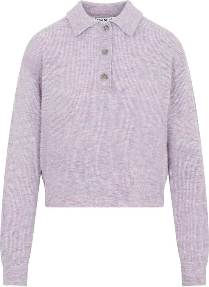 Acne Studios Ribbed Long-Sleeved Polo Shirt