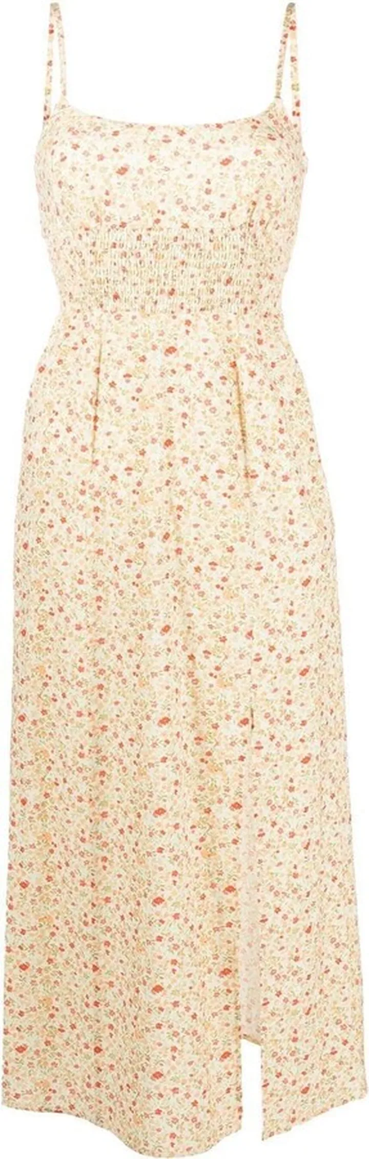 Floral-Print Sleeveless Midi Dress