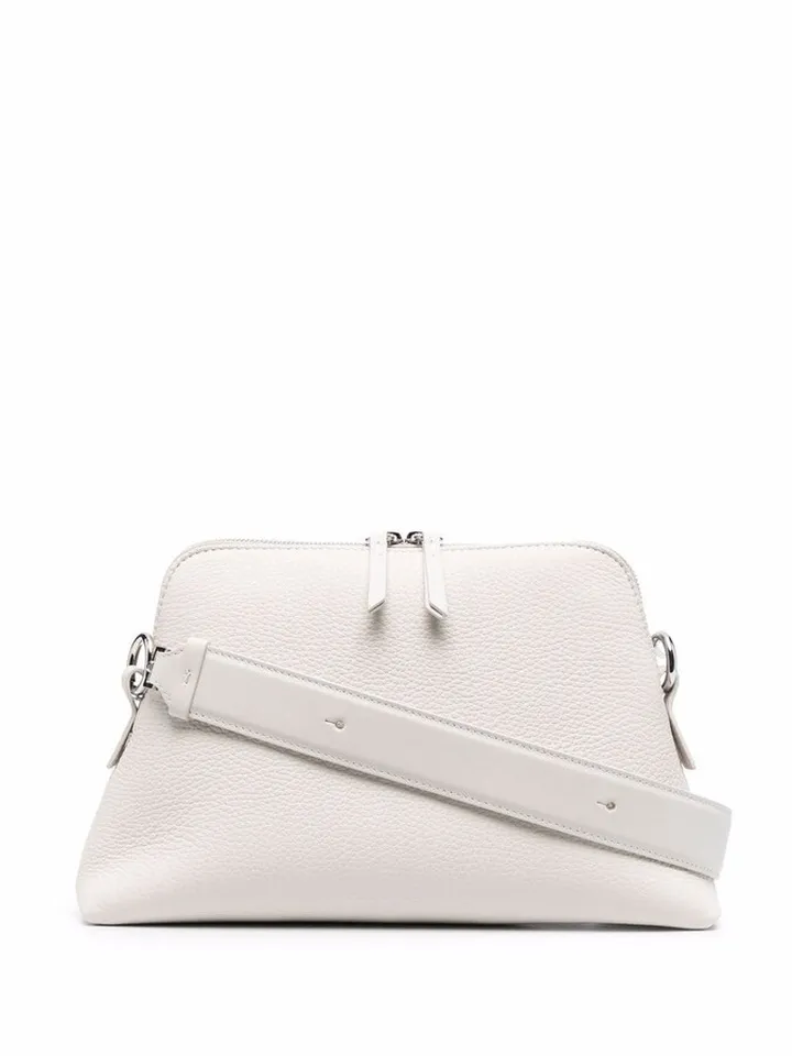 Signature-Stitch Leather Shoulder Bag