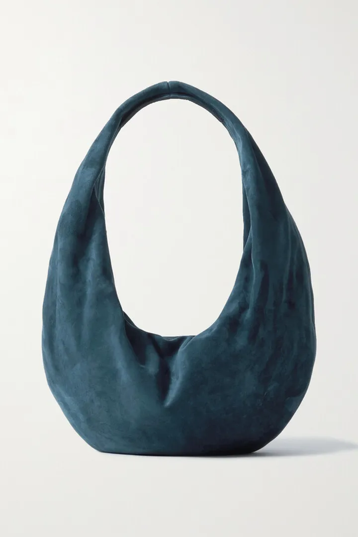Khaite - Olivia Medium Suede Shoulder Bag - Blue