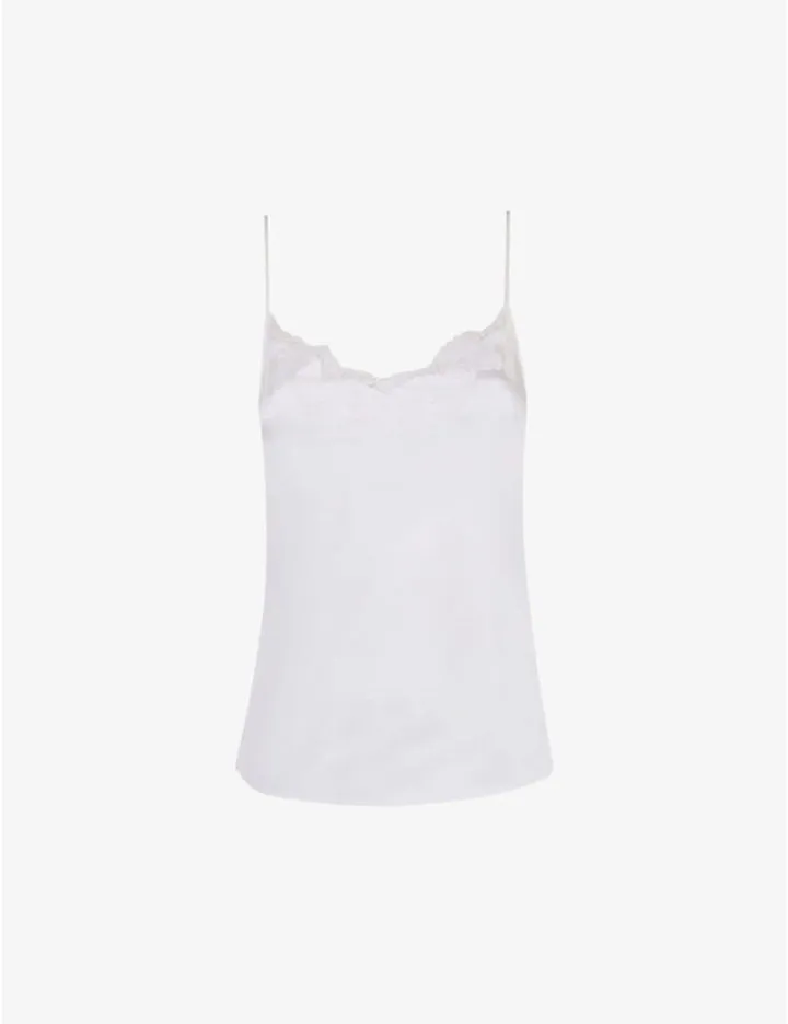 Womens Ivory Amelea ace-trim Stretch-silk Camisole