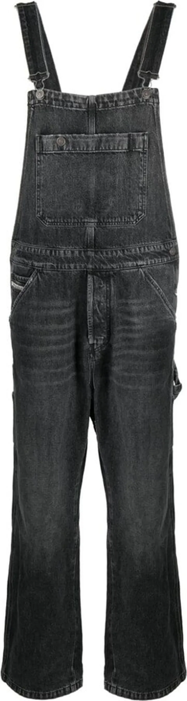 Wide-Leg Denim Dungarees