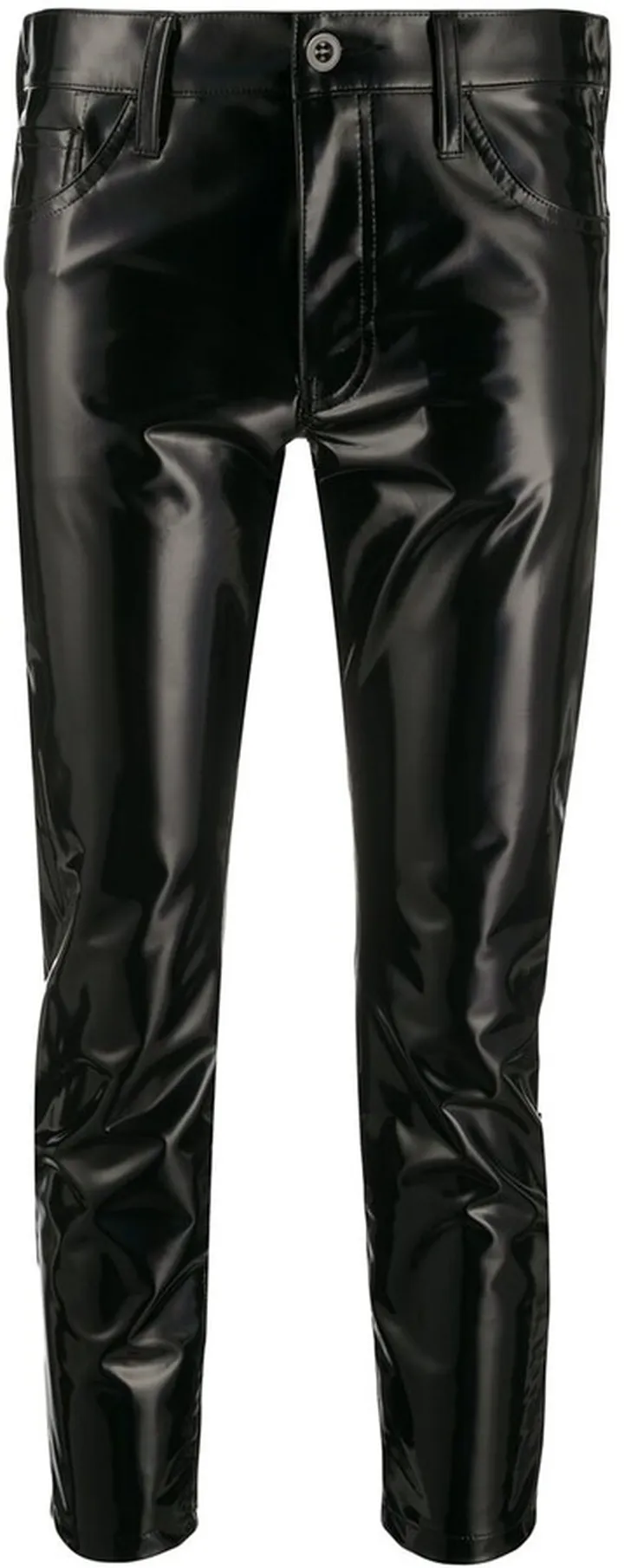 Vinyl-Effect Cropped Trousers