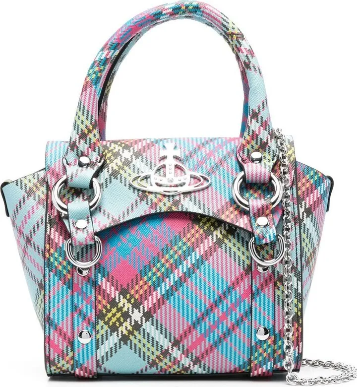 Betty tartan-check tote bag
