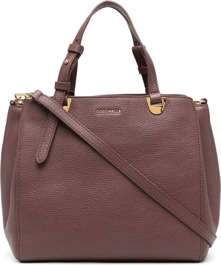 Logo-Plaque Leather Tote Bag