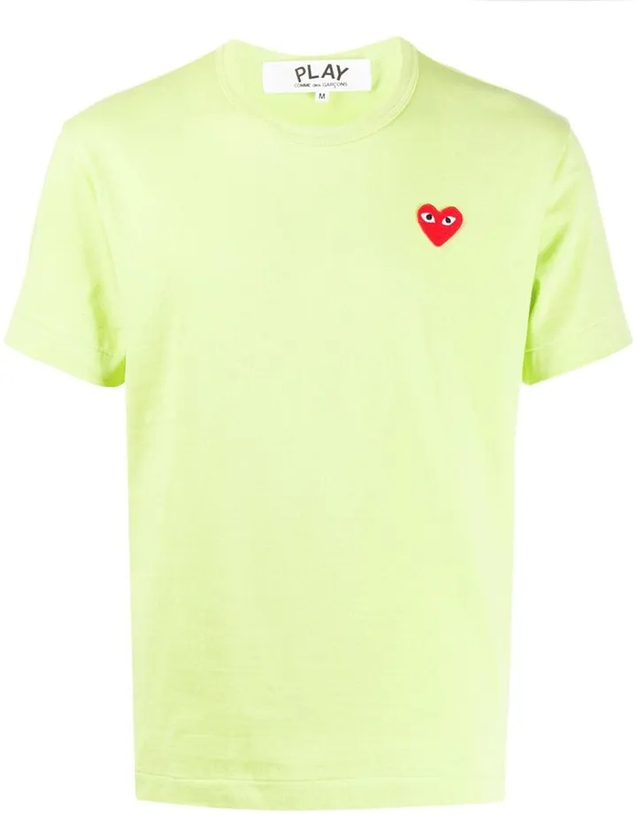heart embroidered round neck T-shirt