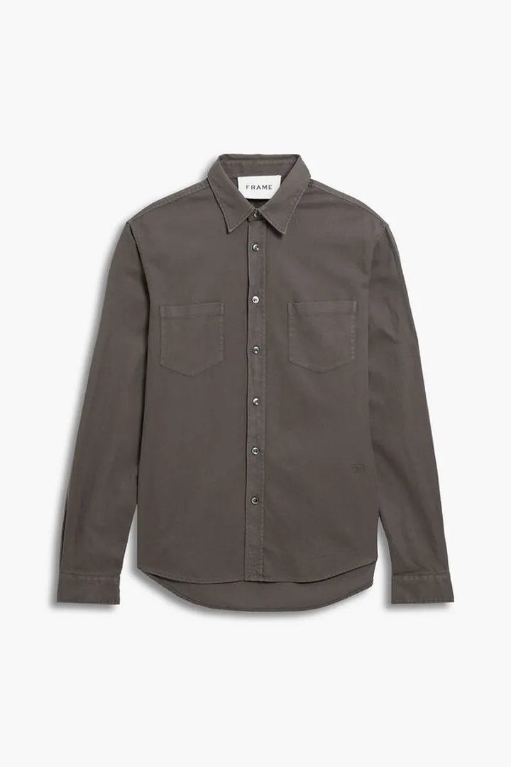 Embroidered cotton and Tencel-blend shirt