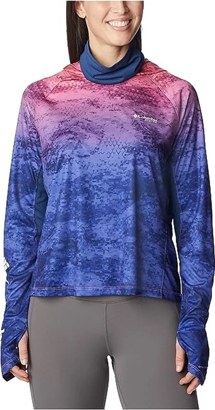 Columbia Super Tidal Tee Vent Hoodie (Pink Pop Camo Gradient) Women's Clothing