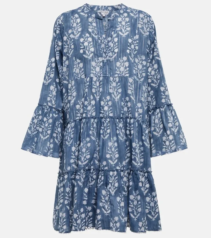 Floral cotton-blend minidress