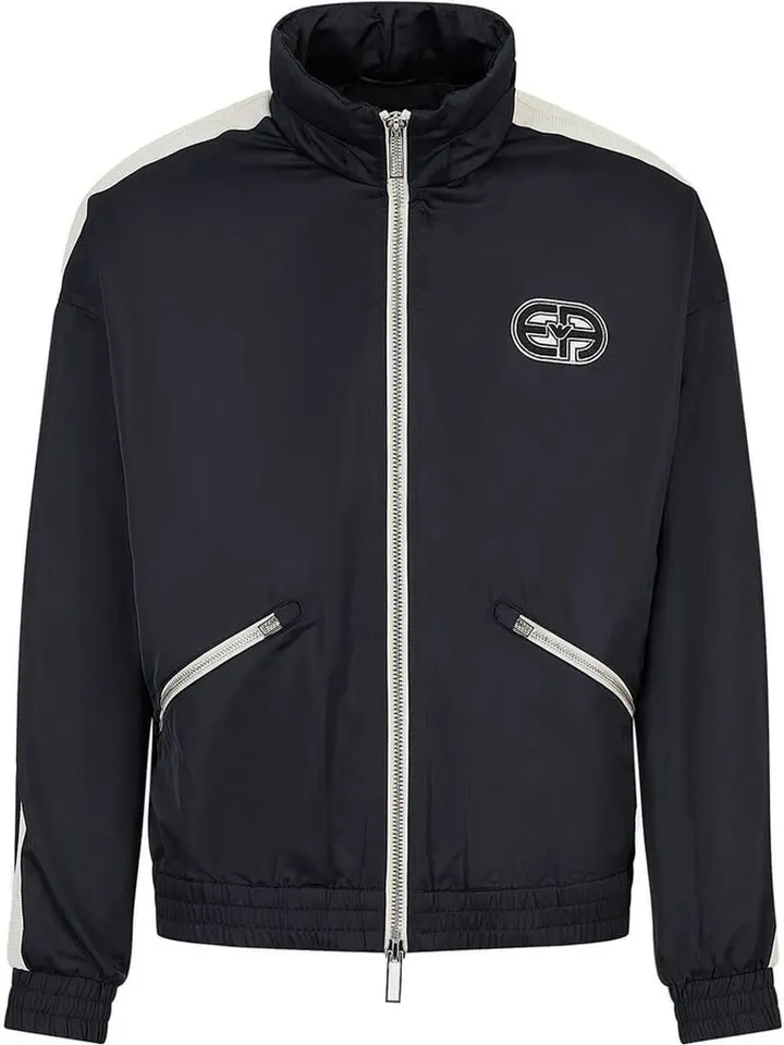 Emporio Armani Blue Bomber Jacket With Logo