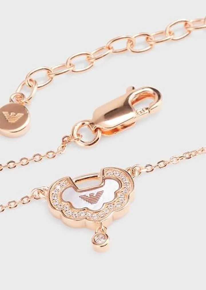 Rose Gold-Tone Sterling Silver Pendant Necklace