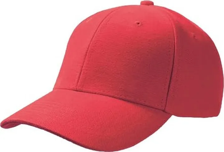 Atlantis Pilot Premium Brush Cotton 6 Panel Cap (Red) - Red