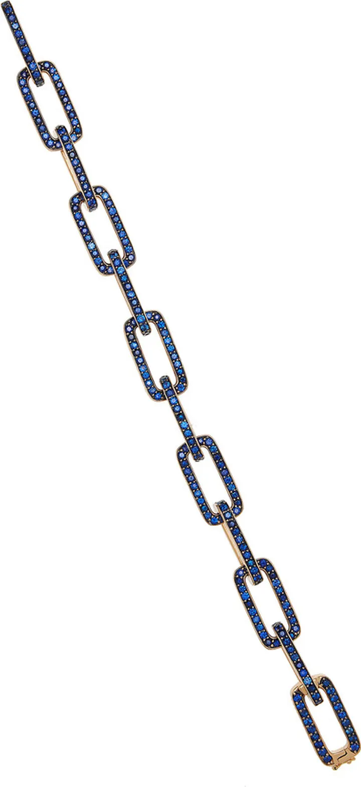Women's 18K Gold Mosaique Link Bracelet in Blue Sapphire