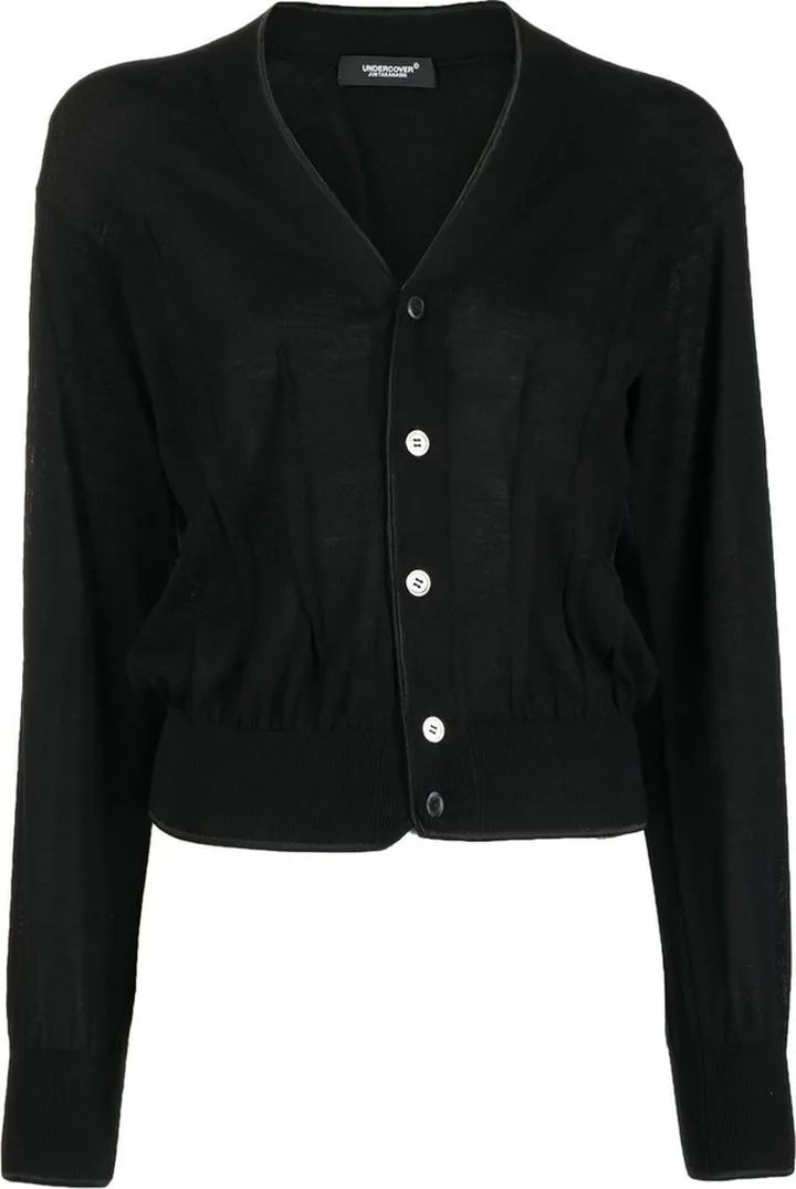 V-neck knit cardigan