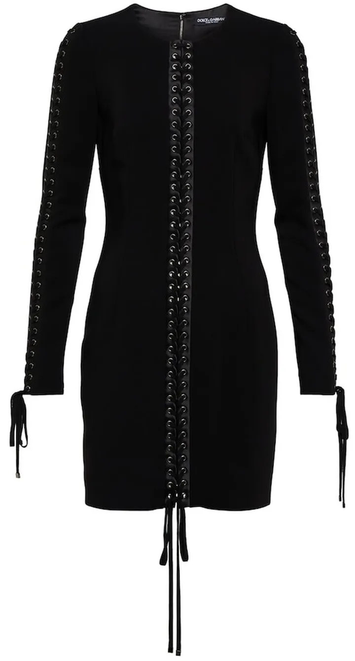 Lace-up cady minidress