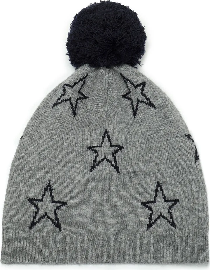 Pompom-embellished intarsia wool and cashmere-blend beanie