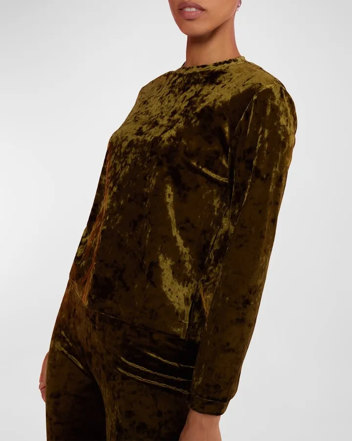 Crewneck Velvet Pullover