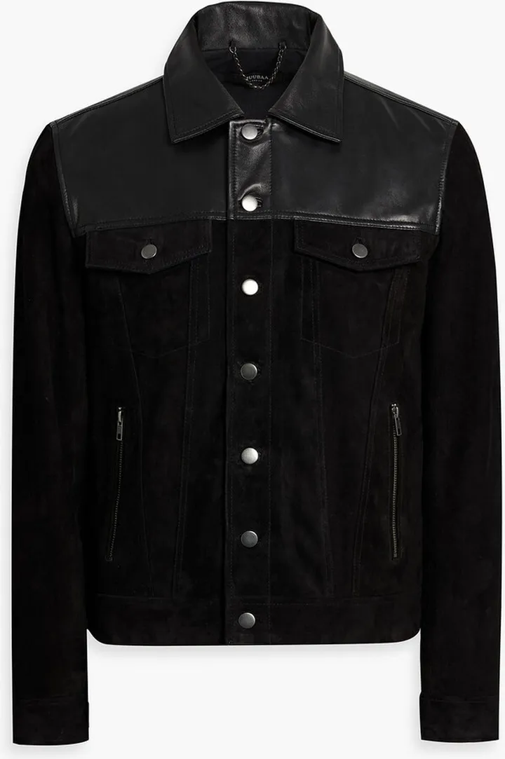 Rancher leather-paneled suede jacket