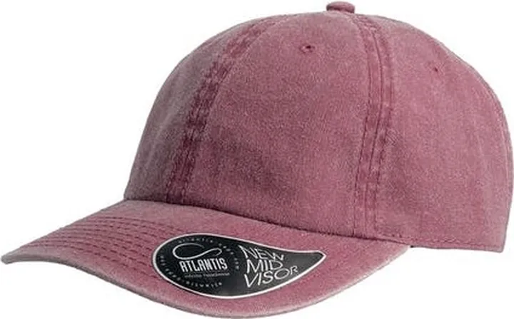 Atlantis Digg Pigment Dyed 6 Panel Cap - Burgundy