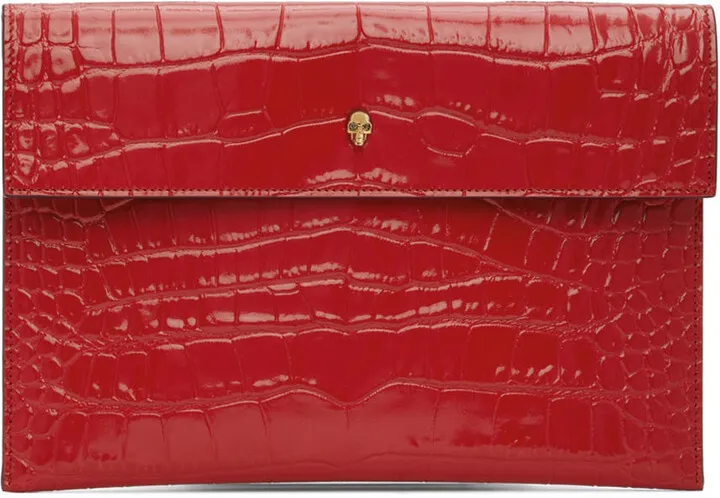 Alexander McQueen Red Skull Envelope Pouch