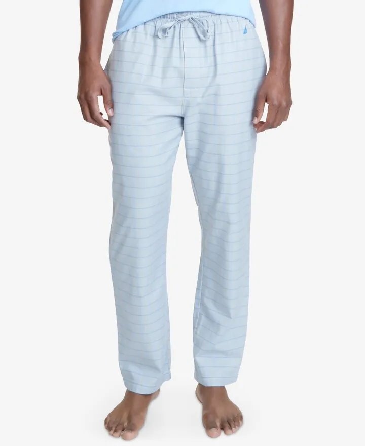 Nautica Men's Windowpane Plaid Cotton Pajama Pants