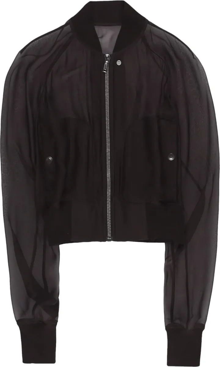 Cropped Silk Bomber Jacket